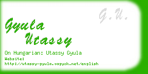 gyula utassy business card